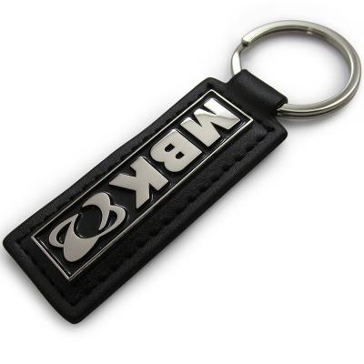 China Leather Custom Creative Square Metal Leather Keychain Portable Alloy Pendant Can Laser A Variety Of Logos for sale