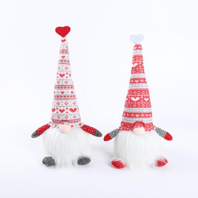 China High Quality Fabric LED Light Up Handmade Table Elf Plush Gnome Home Decoration Mother's Day Faceless Dolls Ornaments Sweet Valentines Day Gifts for sale