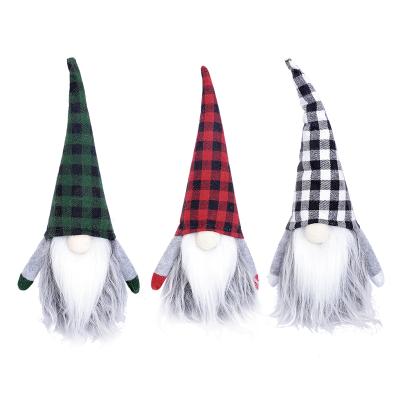 China Wholesale High Quality Handmade Swedish Dwarf Faceless Plaid Factory Cloth Cloth Christmas Plush Gnome Long Hat Gnome Doll For Xmas Party Home Decorations for sale