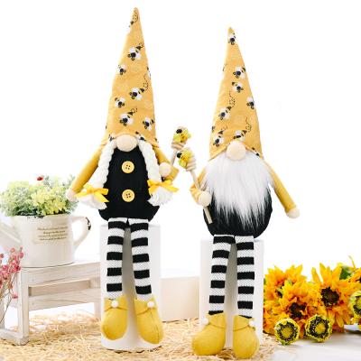 China Handmade Handmade Bumble Bee Gnome Decor Plush Faceless Doll Ornaments World Bee Day Swedish Spring Kitchen Home Decoration for sale