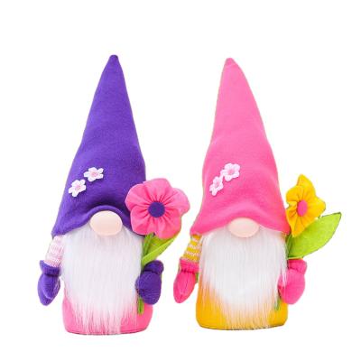 China 100% Lovely Spring Flowers Gnome Plush Toy For Mother Faceless Doll Eco-friendly Gift Home Table Decorations for sale