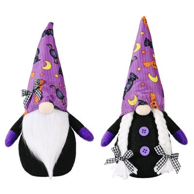 China 2021 Eco-Friendly Factory Halloween Decorations Scandinavian Elf Dwarf Fabric Halloween Gnomes With Bat Decor for sale