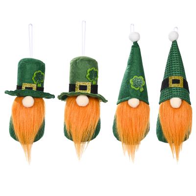 China Sale Product Green Handmade Stand Hot Spring Knitted Plush With Orange Beard Table Top Ornament For Home Decoration for sale