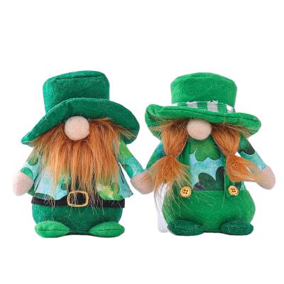 China Handmade St Patrick's Day Plush Spring Green Faceless Gnome Decorations Available High Quality Fabric Sample For Event Party Supplies for sale