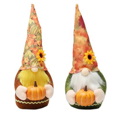 China High Quality Fabric Hot Sale Product Thanksgiving Day Gift Autumn Decoration Plush Gnome With Pumpkin Decorative Wholesale for sale