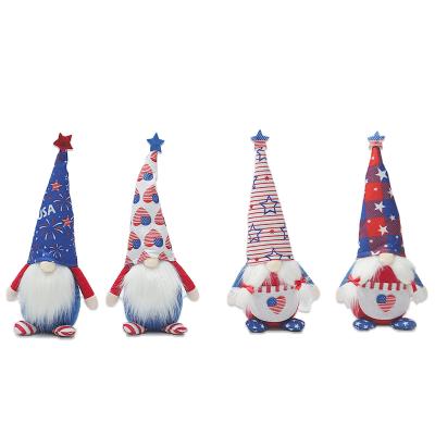 China 100% Eco-Friendly Handmade Scandinavian Nisse 4th of July Gnome Plush Ornaments Veterans Day Patriotic Decoration for sale