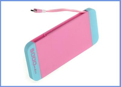 China Colorful PVC Built-in Cable Universal Slim Power Bank  with over current protection for sale