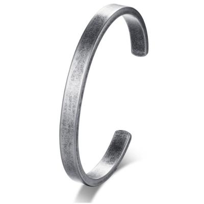 China Wholesale FASHIONABLE antique stainless steel bracelets in mainstream ladies and men open style minimalist bracelets for sale