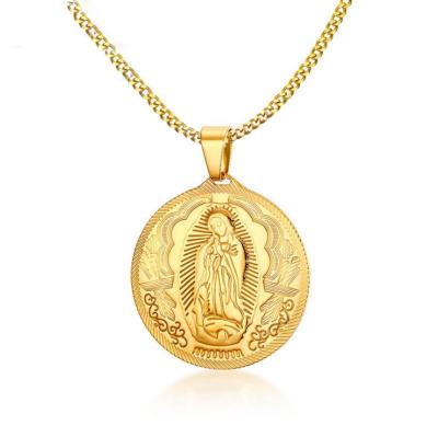 China Comfortable Stainless Steel New Design 18K Gold Stainless Steel Virgin Mary Pendant for sale