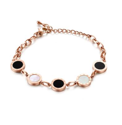 China Factory Price Stainless Steel Adjustable Shell Inlay Bracelet For Woman for sale