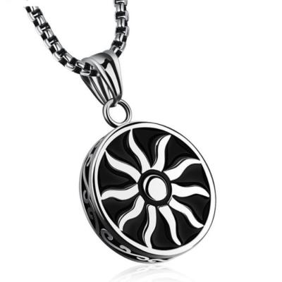 China Retro Fashion Jewelry Mens Womens 316L Stainless Steel Sun Necklace Punk Vintage Style Amulet Pendant for sale