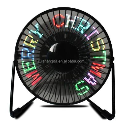 China Mini Usb Device USB Table Fan With Programmable LED Message With Text Display Advertising For PC Laptop Instrument Gift for sale