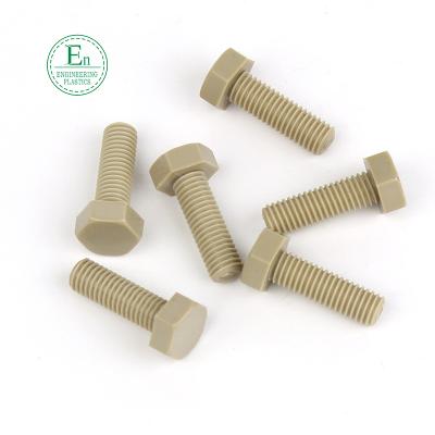 China China Manufacturer Industrial CNC Machining Wear Resistant Plastic PEEK Screw Parts for sale