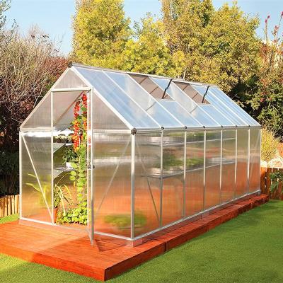 China Greenhouse Flower House Walk In Winter Aluminum Container Greenhouse Greenhouse Polycarbonate Green House For Tomatoes for sale