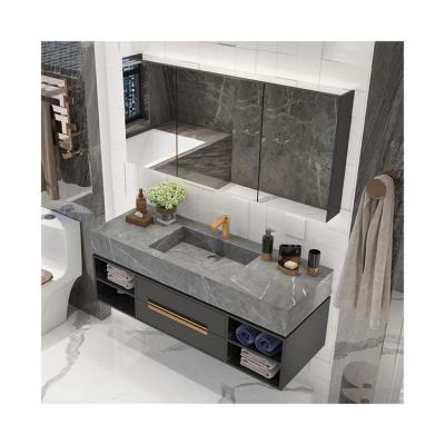 China Modern Professional Sintered Stone Manufacturer Luxury Bathroom Vanity Set Modern Bathroom Cabinet Furniture for sale