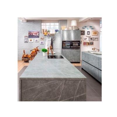 China Durable Customized Design Professional Modern Gray Kitchen Furniture Solid Wood Kitchen Cabinets for sale