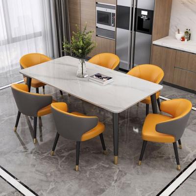 China Durability Cheap Price Square Modern Design Sintered Stone Dining Table Bases Chrome for sale