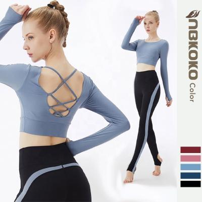 China Breathable Workout Sets Women 2 Piece Yoga Fitness Clothes Sportswear Exercise Legging Crop Top Gym Clothes for sale