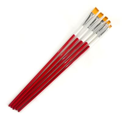 China For Painting Wholesale Good Quality 5Pcs Set Art Flat Paint Brushes Hair Nylon Paint Brush For Drawing for sale