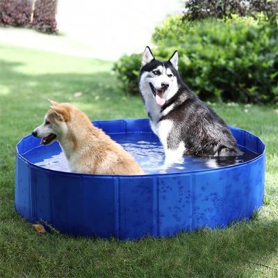 China Canada Warehouse Stocked PVC Plastic Foldable Portable Pet Pool Bathtub For Dogs Cats for sale