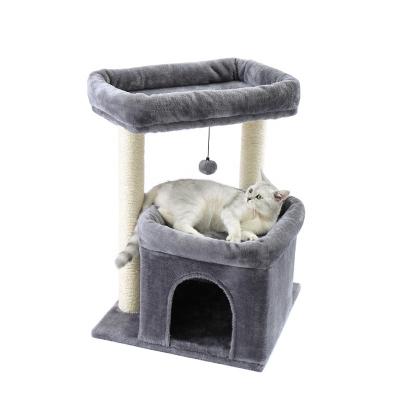 China Stocked Canada Warehouse Cat Tree Cat Tower With Small Sisal Lining Cozy Post Housing Perch for sale