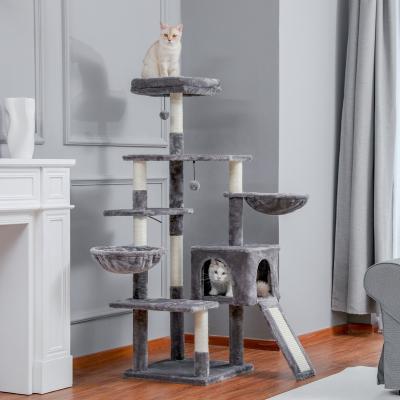 China Warehouse Stocked Large Free Shipping Multilevel Cat Tree House Cat Tree Scratcher Cat Climb Tower From USA for sale