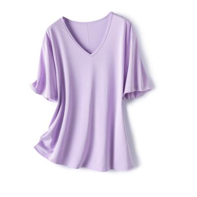 China Factory Direct Wholesale Anti-wrinkle Minimalist Bright Color Casual T-shirt For Ladies for sale