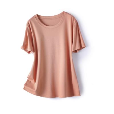 China 2021 Anti-wrinkle manufacturers direct sales high quality loose silk T-shirt true for women for sale