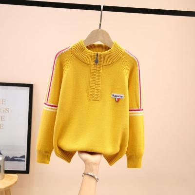 China 2021 New Arrived Knitted Casual Type Children Anti-wrinkle Cotton O-neck Zipper Thickening Sweater for sale