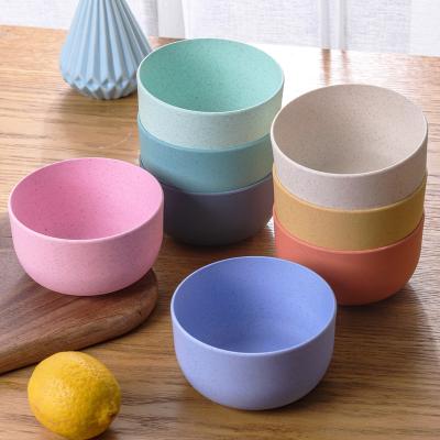 China Amazon Sustainable Wholesale Nordic Microwave Wheat Straw Biodegradable Snack Bowl Plastic pp Safe Reusable Lightweight Children's Soup Bowl Set for sale