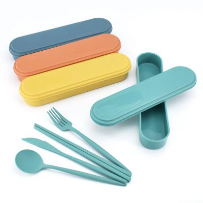 China Selling Viable Portuguese Outdoor Camping Wheat Straw Fiber Knife Fork and Spoon Cutlery Flatware Portable Edible Eco-Friendly Plastic Set for sale