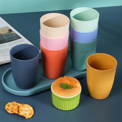 China Best Selling 300ml Kid's Camping Biodegradable Amazon Wheat Straw Drinks Mug Cheap Viable Nordic Plastic Reusable Home Tea Cup For Kids for sale