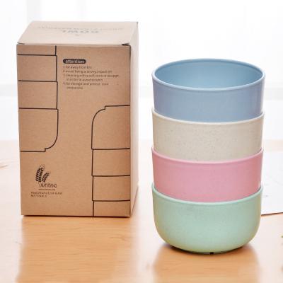 China Nordic Reusable Biodegradable Plastic Food Rice Bowl Wheat Straw Fiber Soup Bowl Eco-friendly Natural Set Cheap Wholesale Viable for sale