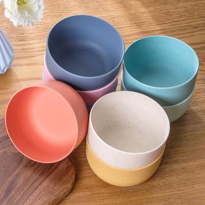 China Sustainable Wheat Straw Small Kid Dinner Bowl Set Logo Food Grade Nordic Custom Plastic Kids Rice Bowl Biodegradable Unbreakable Home Pp for sale