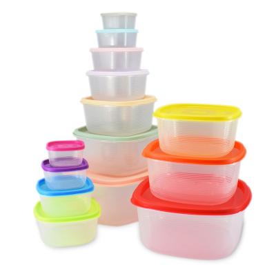 China New Arrival 7pcs Freshness Preservation Stackable Clear Plastic Food Grade PP Food Containers Storage Box Set for sale