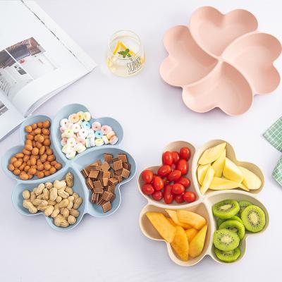 China Nordic sustainable high quality biodegradable natural fruit tray plastic eco wedding party snack tray wheat straw pulp tray for new year for sale