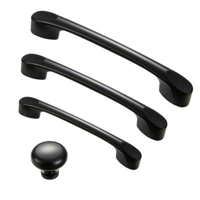 China Modern Matte Black Square Aluminum Alloy Drawer Kitchen Furniture Handles And Knobs Handles And Knobs for sale