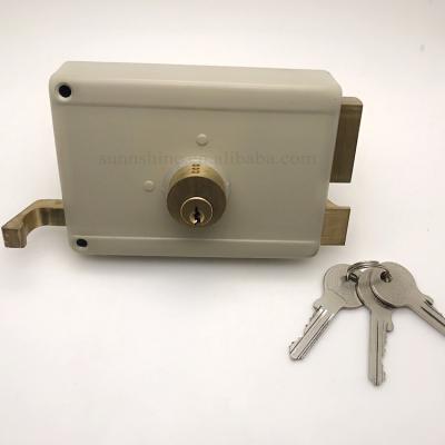 China Factory Price Middle Eastern Style Smart Rim Lock Latch Brass Hook Steel Rim Lock Latch High Security Deadbolt Brass Steel Door Rim Lock for sale