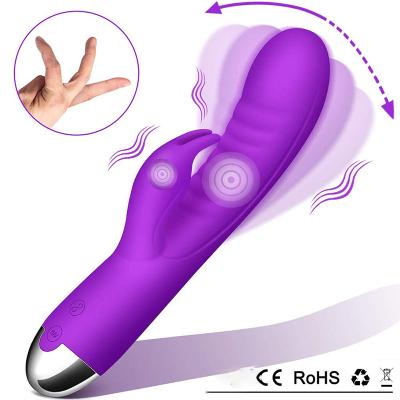 China Double 7 Frequency Vibration Motor Dildo G Spot Rabbit Waterproof Personal Vibrator Adult Sex Toys with Bunny Ears for Clitoris Stimulation for sale