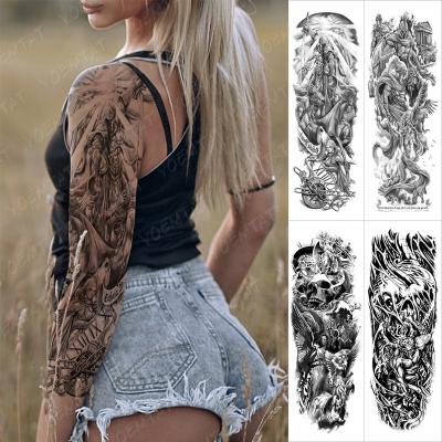 China Hot Sale Temporary Extended Arm Skull Sexy Black Design Tattoos Custom Waterproof Tattoo Stickers for sale