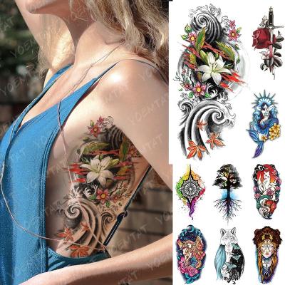 China Temporary Waterproof Artificial Flower Body Art Tattoo Sticker for sale