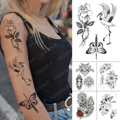 China Newest Multi-Size Temporary Water Transfer Flowers Temporary Tattoo Sticker for sale