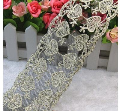 China Sustainable Sustainable Embroidery Lace Trimming Polyester Embroidery Lace Trim for sale