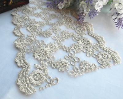 China Mesh Embroidered Lace Trimming viable workable for craft embroidery lace fabric for sale