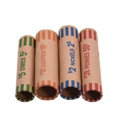 China Biodegradable Assorted Preformed Coin Wrappers Nested Tubular Coin Wrappers For Machine Filling for sale