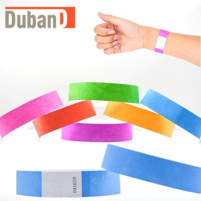 China Custom Waterproof Paper Wristbands Event Tyvek Wristbands with Sequential Numbers for Party and Festival for sale