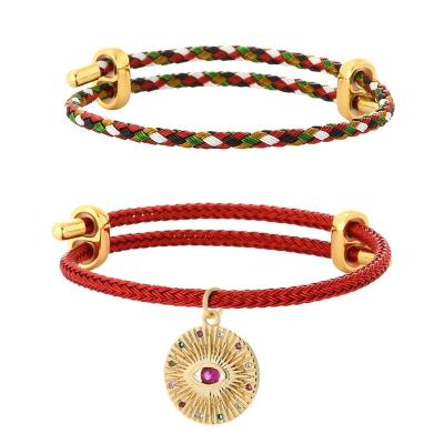 China TRENDY Boho Adjustable Chain Bracelet for Women Men Braided Yarn Rope Bracelet Adjustable Bracelet Hip Bohemian Hop for sale