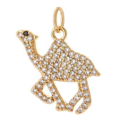 China TRENDY Fashion Camel Gold Plated Pendants Gold and Silver Camel CZ Zircon Pendants Charms For Jewelry Making for sale