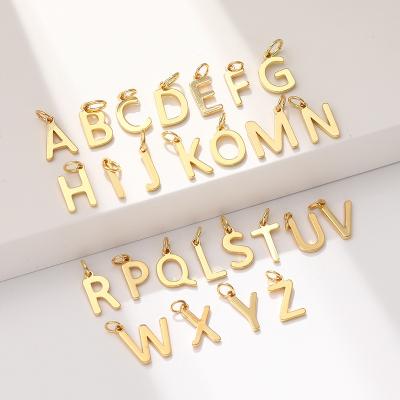 China TRENDY 18k Gold Plated Letter Charms Alphabet Pendants Necklace Charms For Jewelry Making Initial Name Custom Jewelry for sale