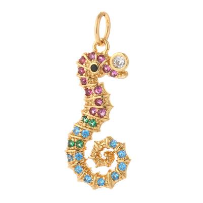 China FASHIONABLE Cute Colorful Sparkles Colors Beautiful Ice Seahorse Charms Pendants For Jewelry Making for sale